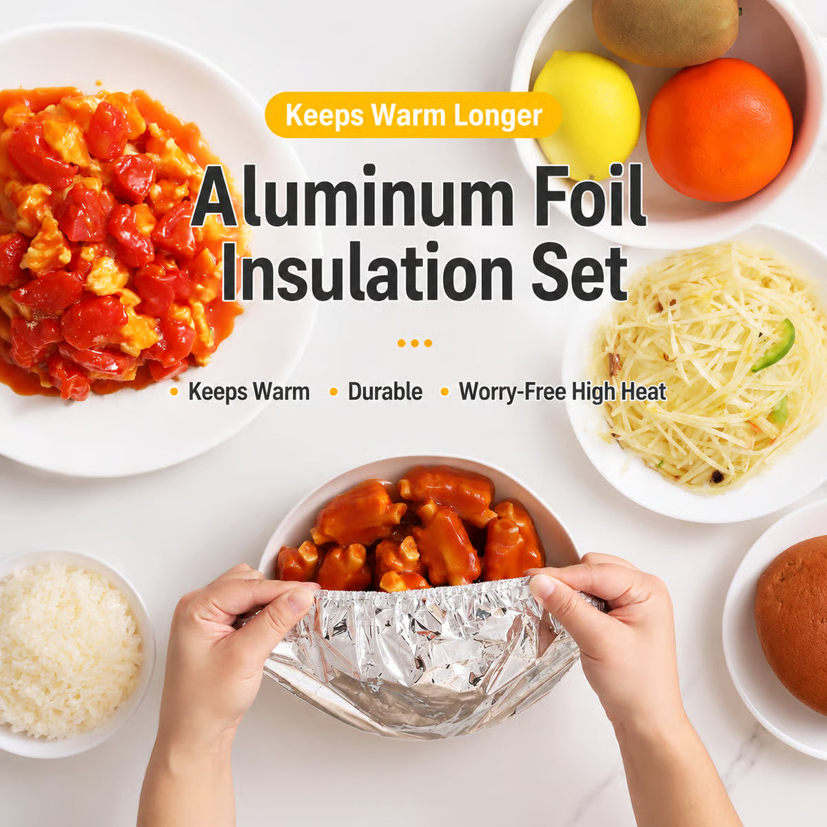 🍽️Reusable Aluminum Foil Thermal Food Cover