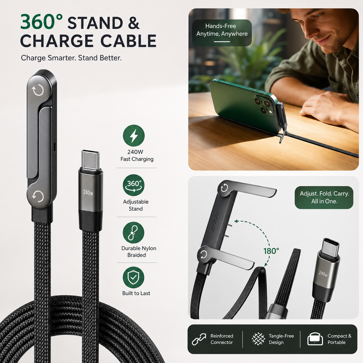 Hot Sale 2-in-1 Stand & Charging Cable