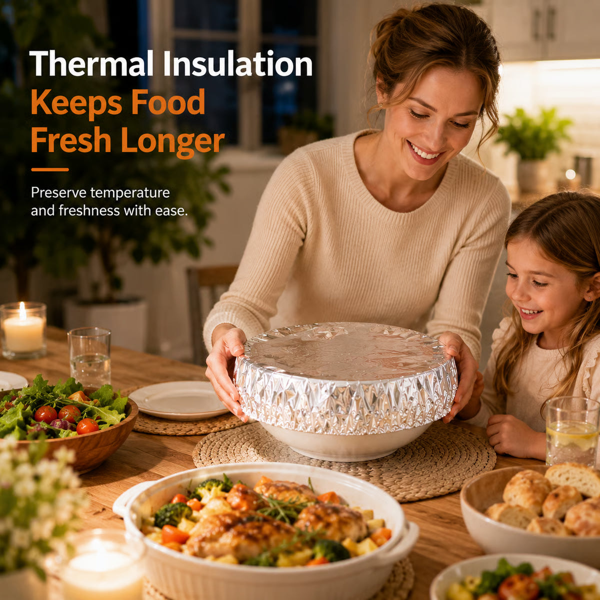 🍽️Reusable Aluminum Foil Thermal Food Cover